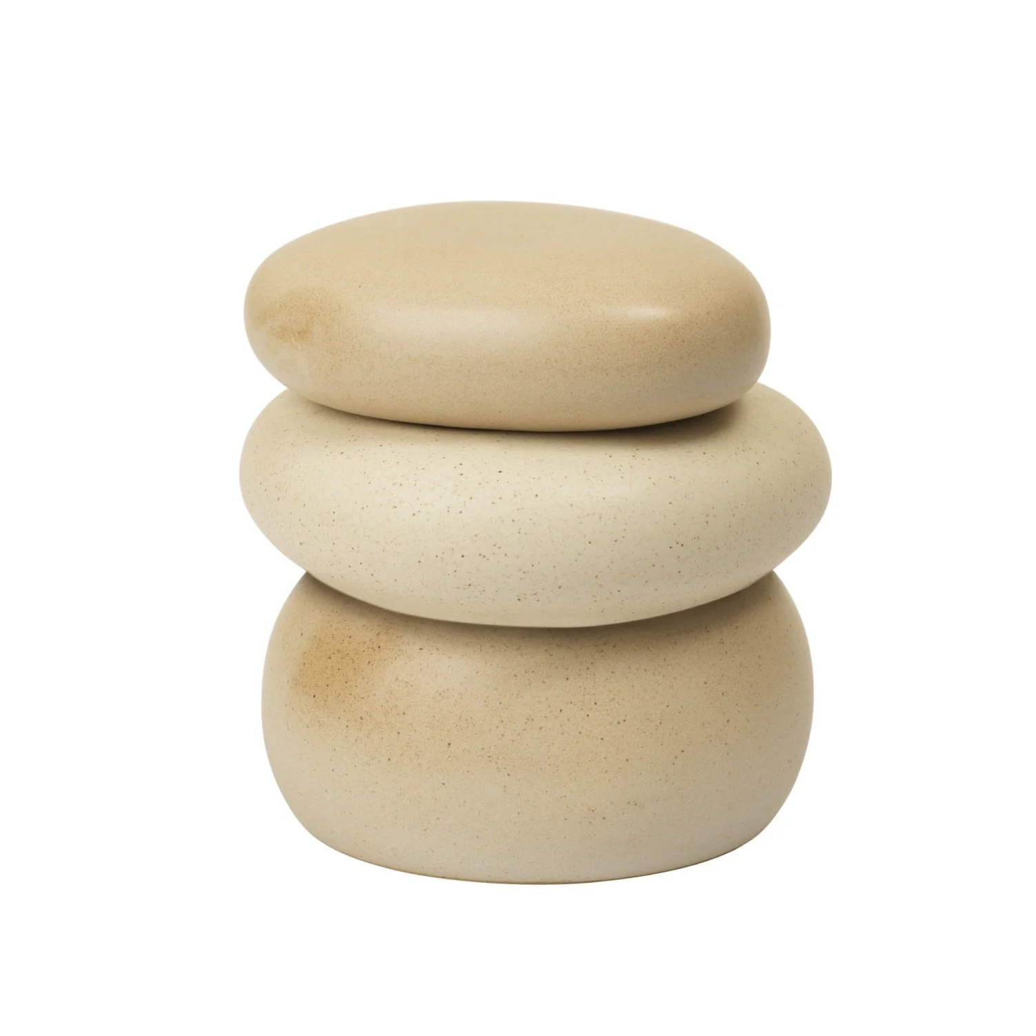 FERM LIVING Pebble Box, Large, H14cm, Sand/Cream