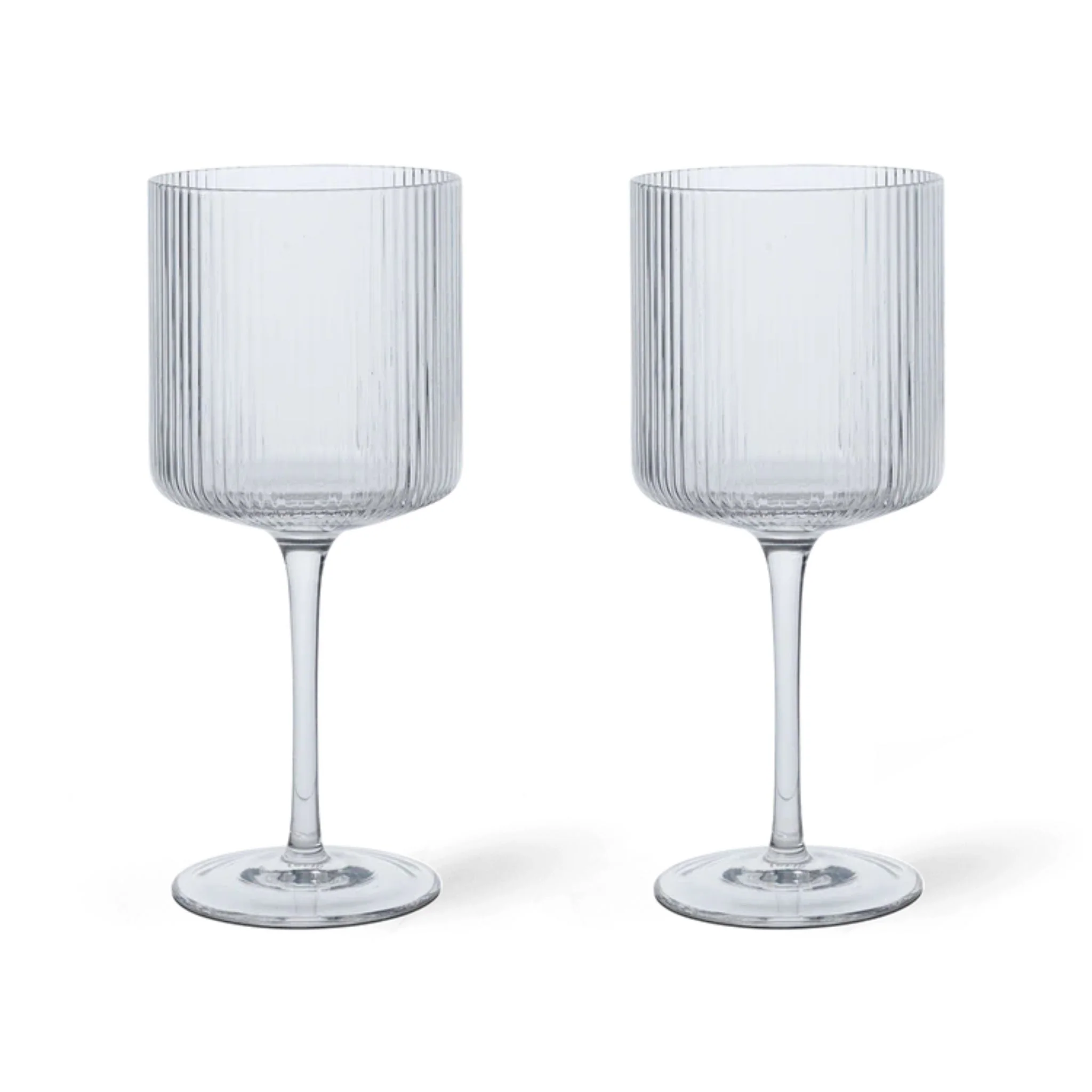FERM LIVING Ripple Red Wine Glasses, Clear (Set of 2)