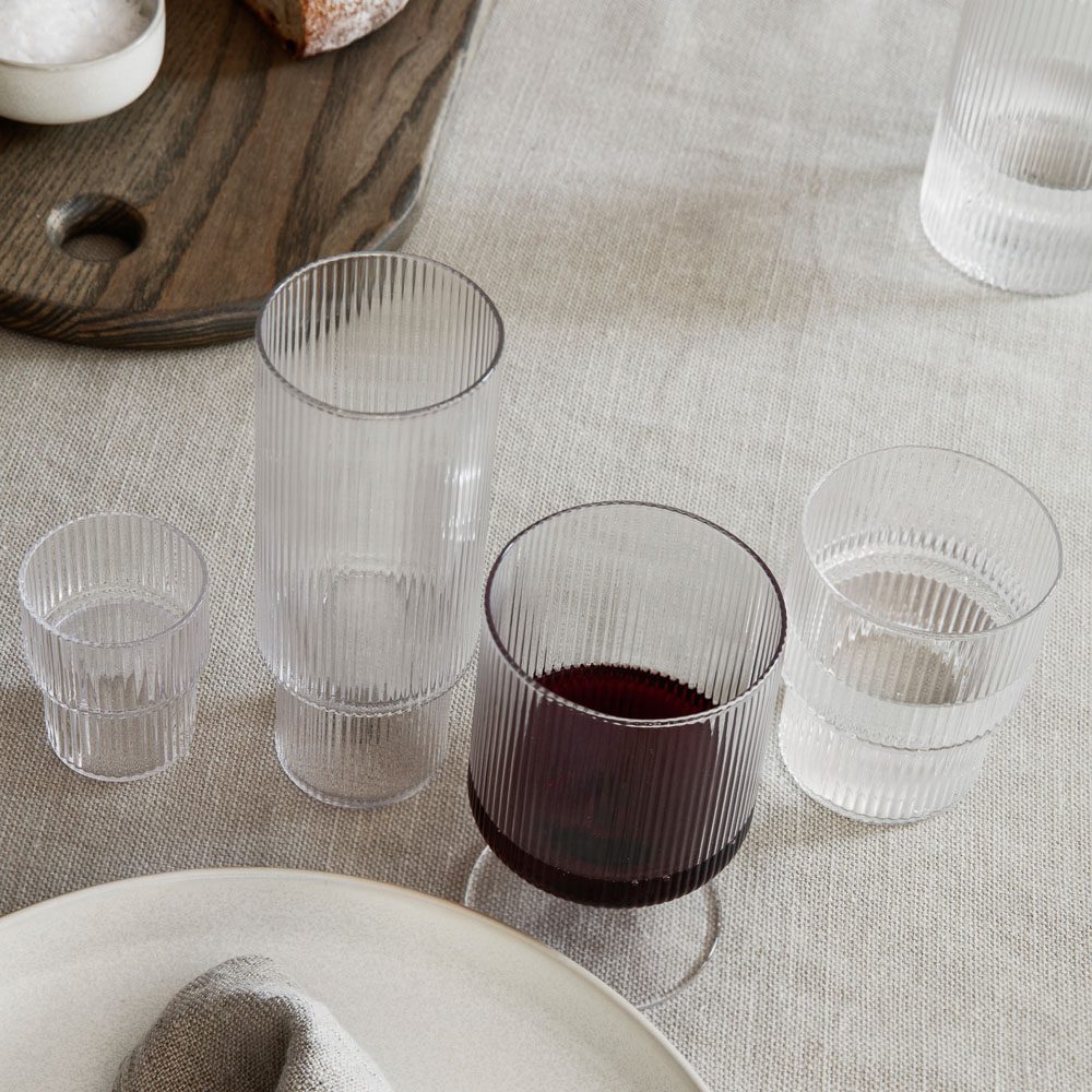 FERM LIVING Ripple Liqueur/Shot Glasses, Clear (Set of 4) - Image 2