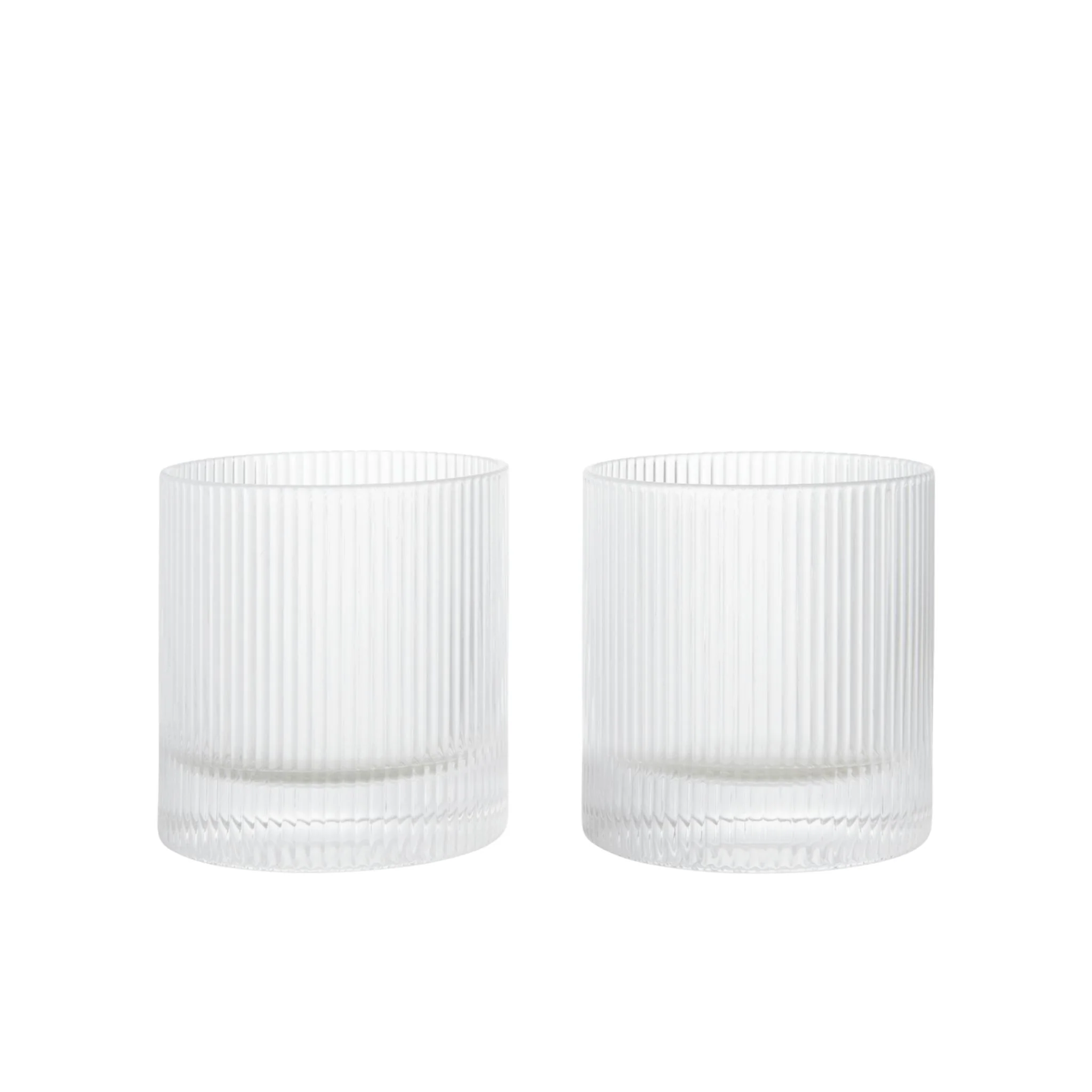 FERM LIVING Ripple Tumbler Glasses, Clear (Set of 2)