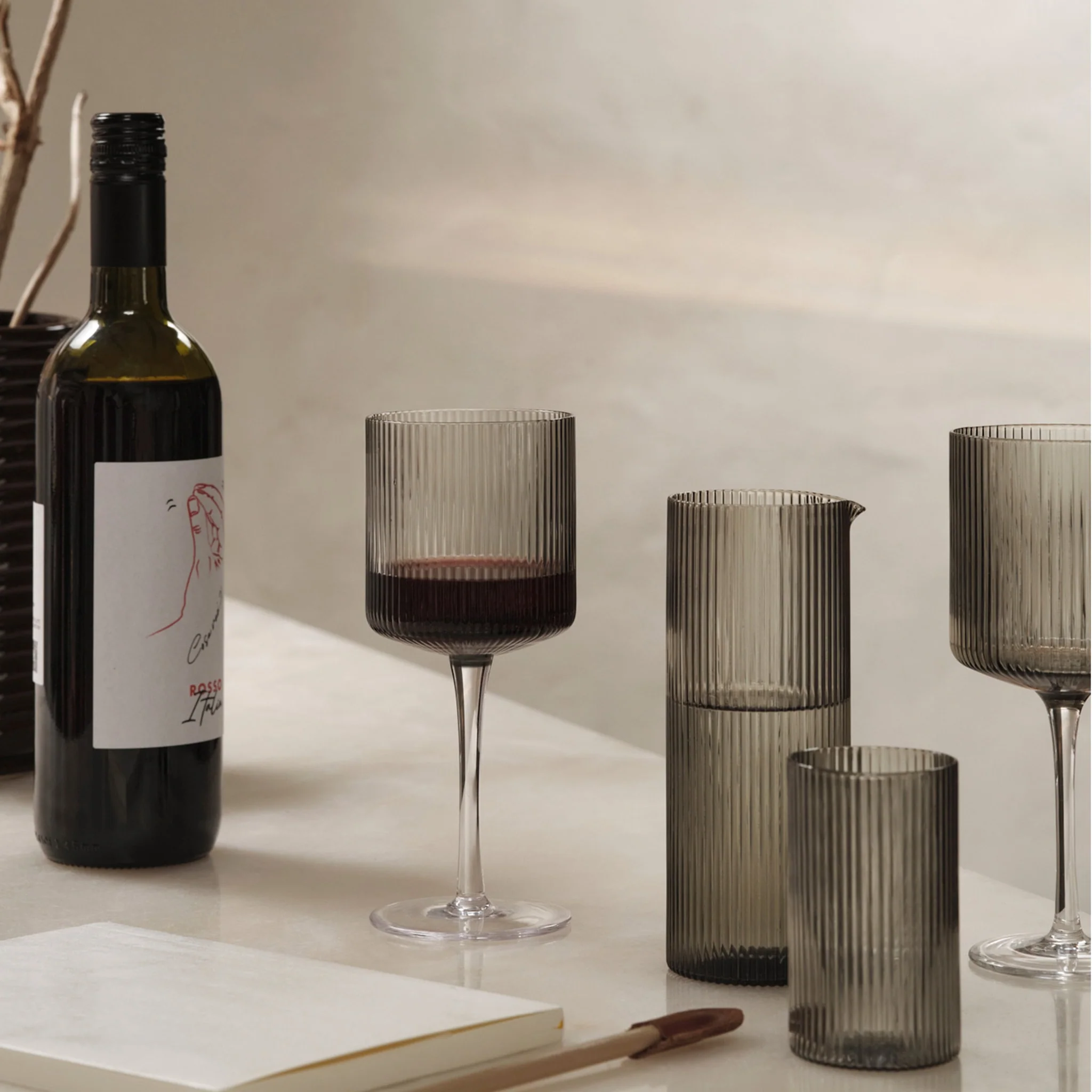 FERM LIVING Ripple Water Jug, Smoked Grey - Image 2