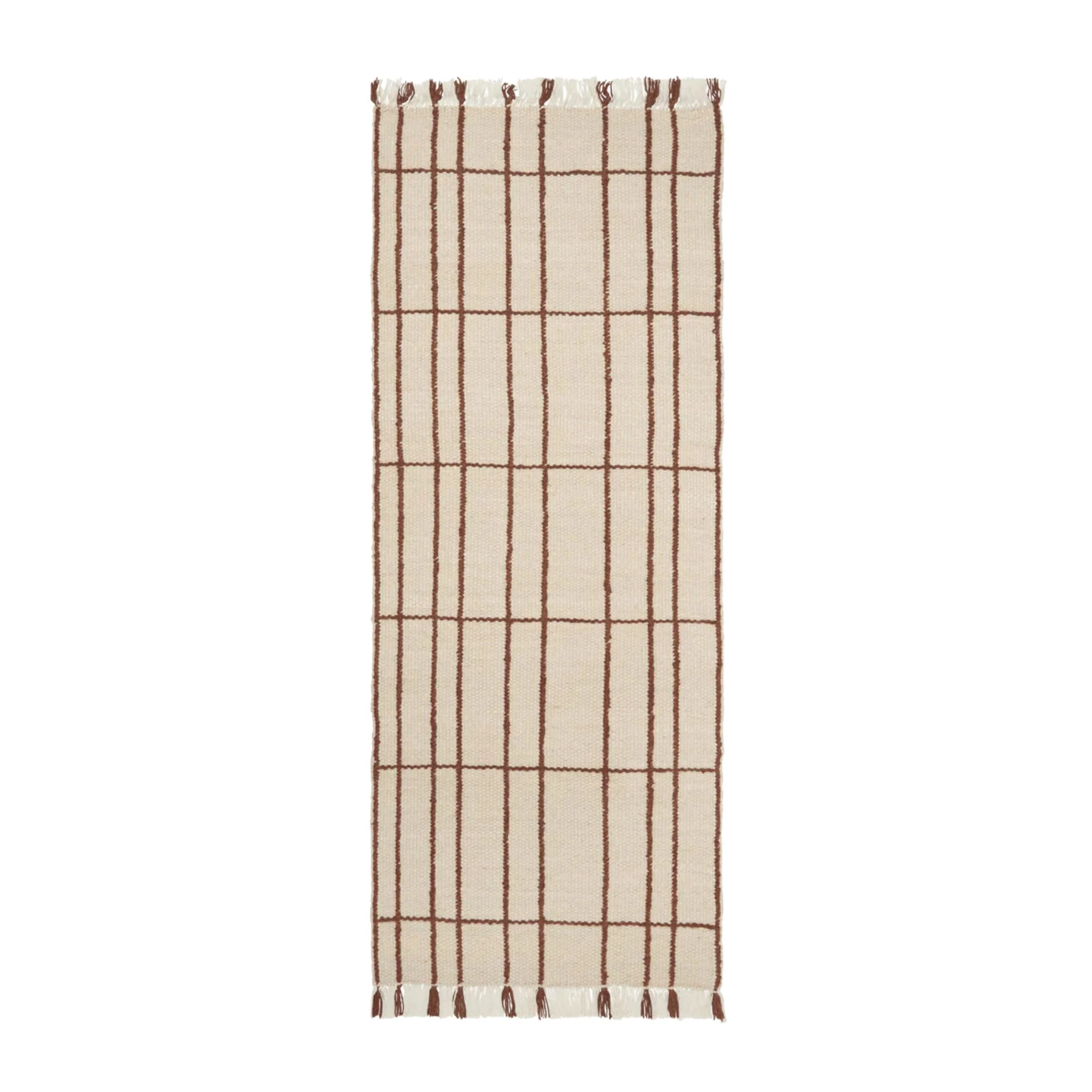 FERM LIVING Sen Runner, 80x200cm, Parchment/Chestnut