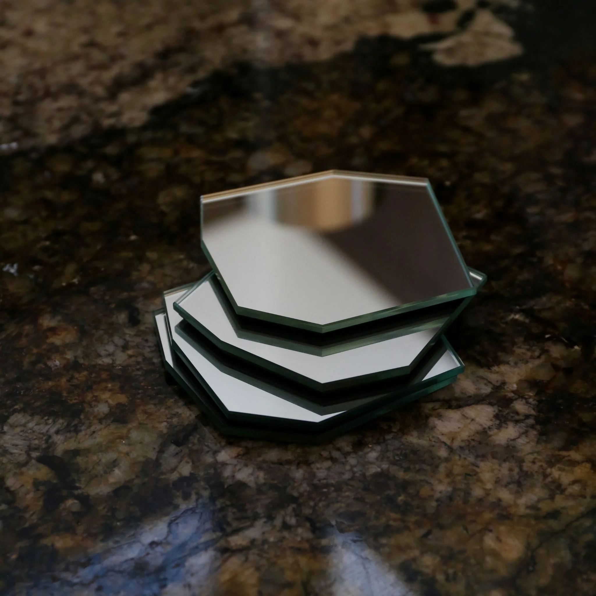 FERM LIVING Shard Coasters, Mirror (Set of 4) - Image 3