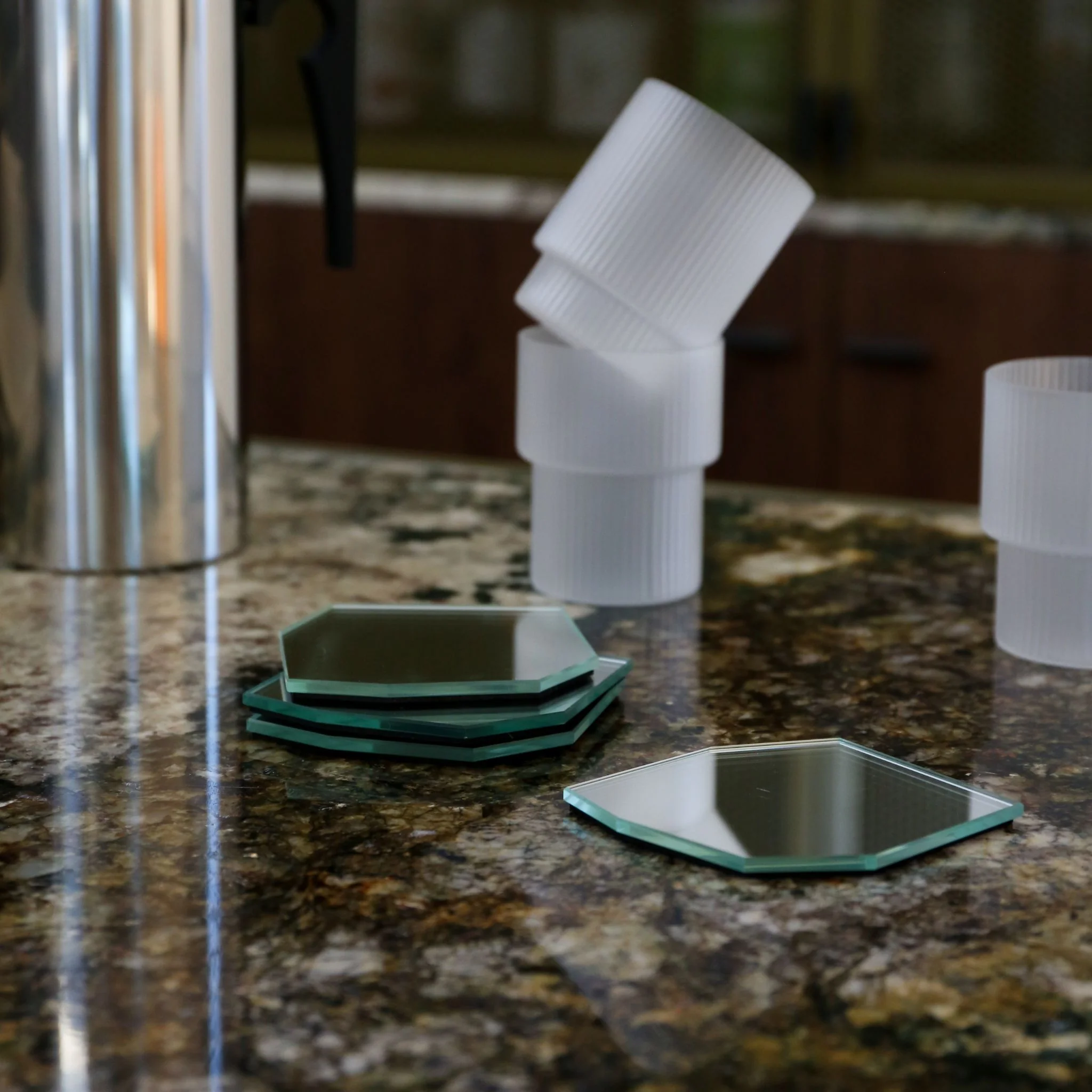 FERM LIVING Shard Coasters, Mirror (Set of 4) - Image 4