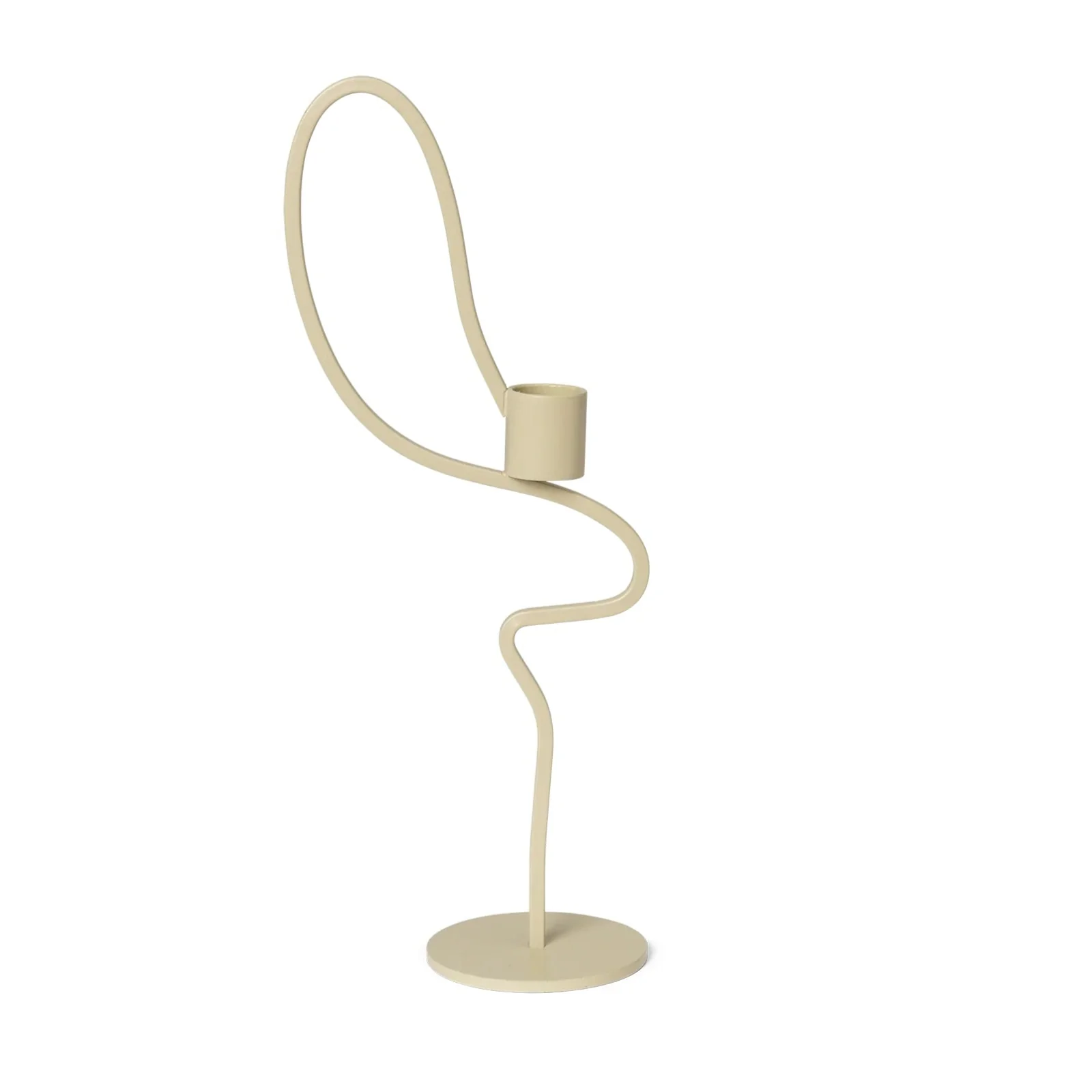 FERM LIVING Valse Candle Holder, High, Cashmere