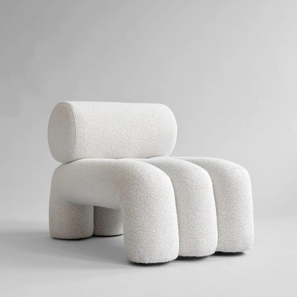 PRE-ORDER │ 101 COPENHAGEN Foku Lounge Chair, Off-White Bouclé