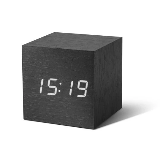 GINGKO LED Cube Click Clock, Black/White