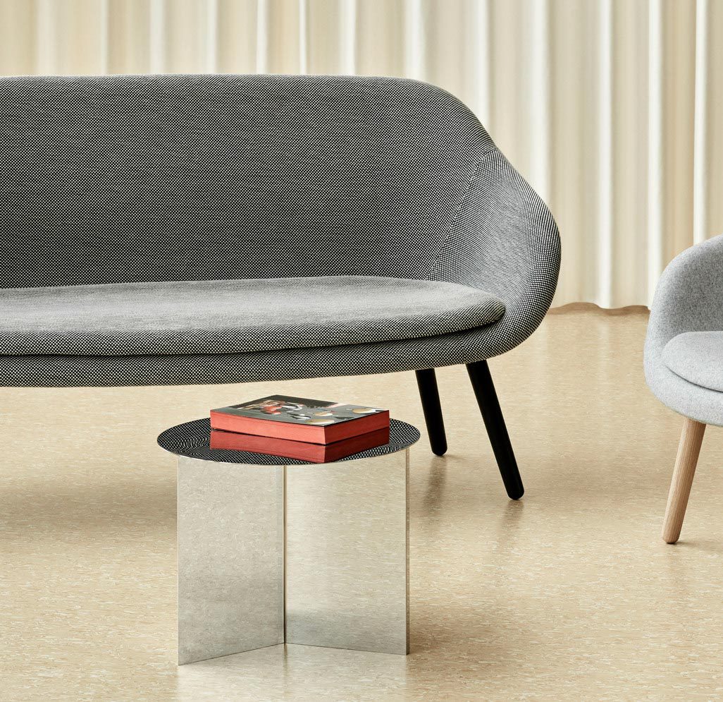 HAY Slit Round Side Table, Mirror