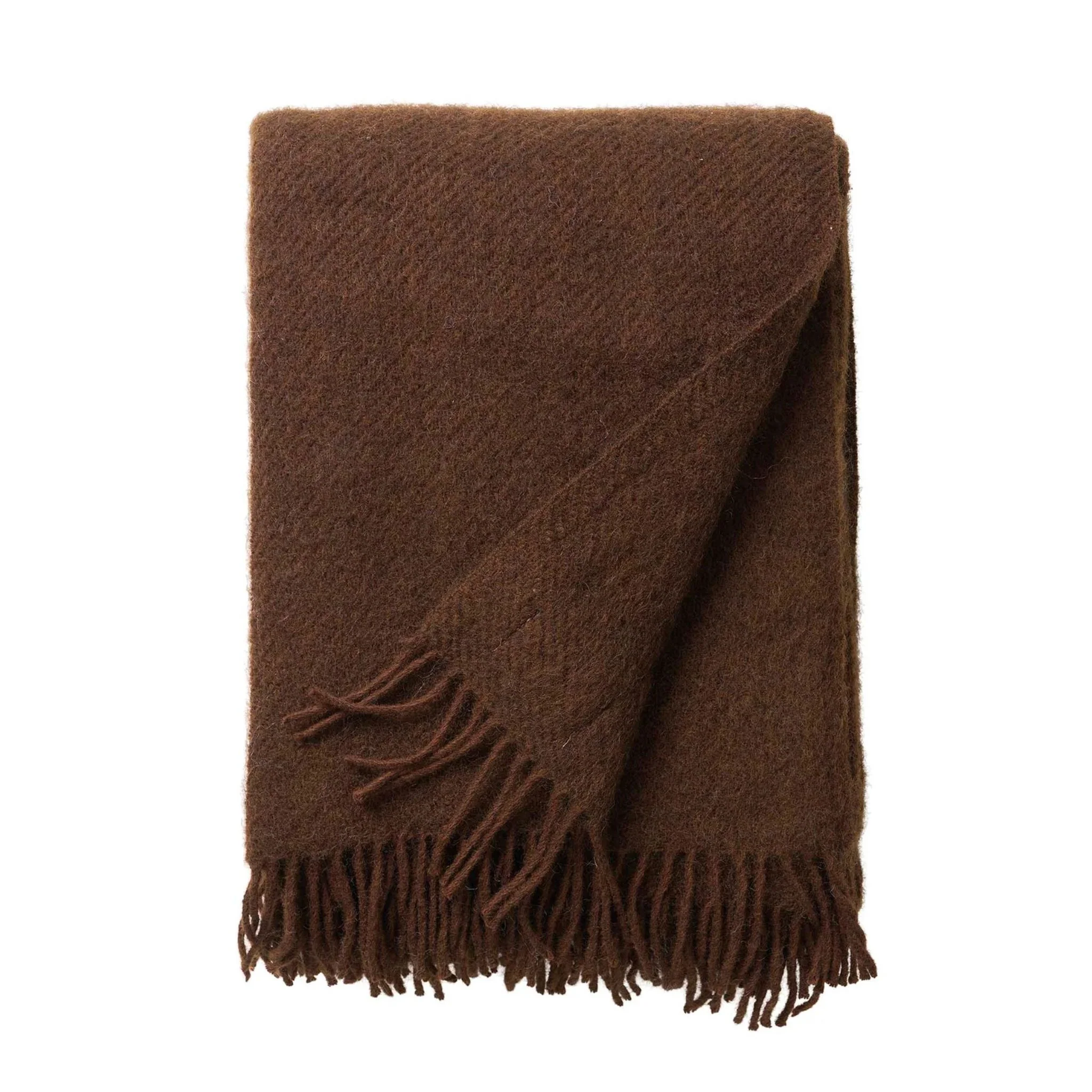 KLIPPAN Gotland Wool Throw Blanket, Walnut