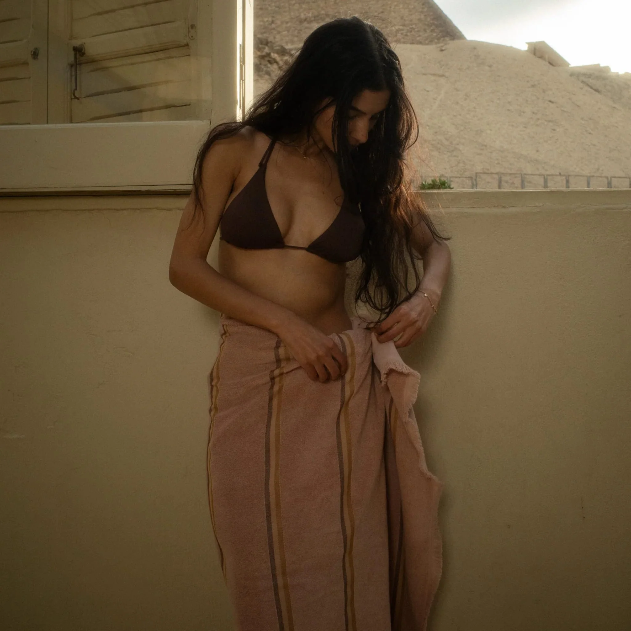 KOBN Beach/Bath Towel, 100x180cm, Tahini - Image 5