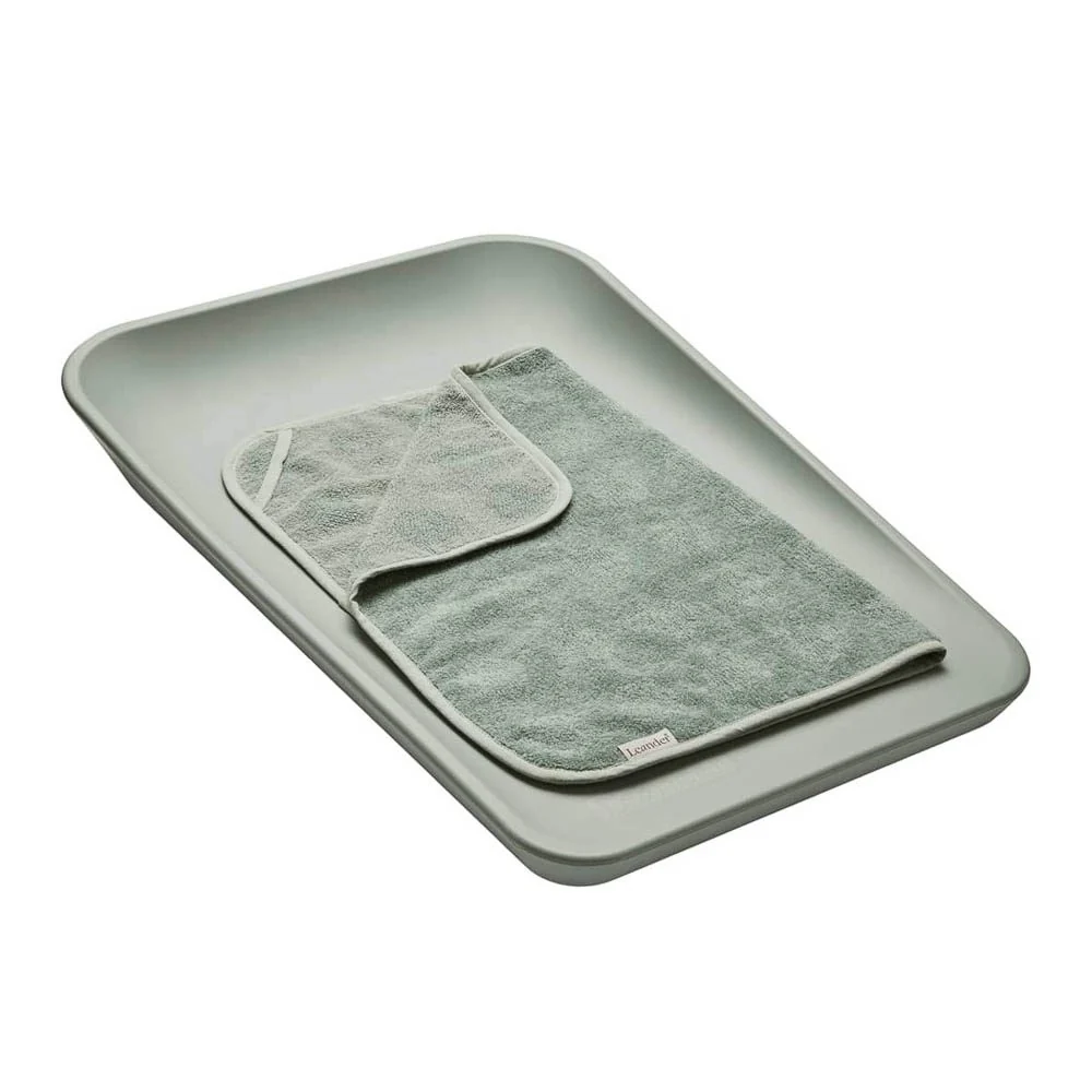 LEANDER Matty Organic Topper, Dots, Sage Green - Image 3
