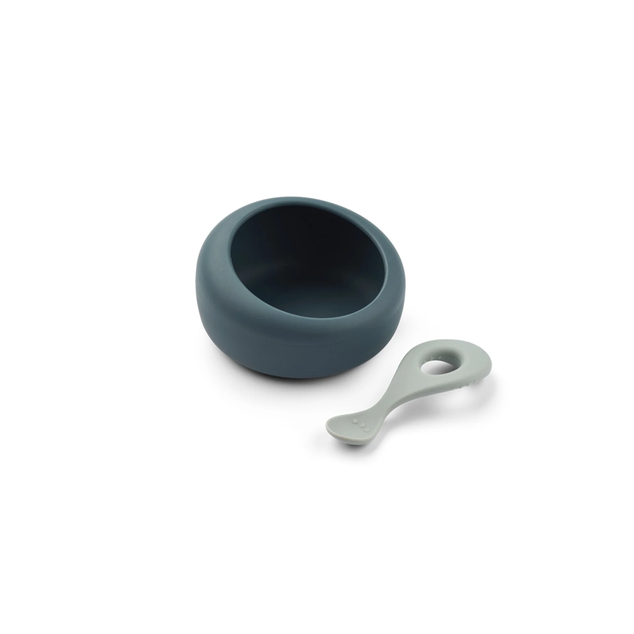LIEWOOD Sparia Bowl w/Spoon, Whale Blue/Dove Blue
