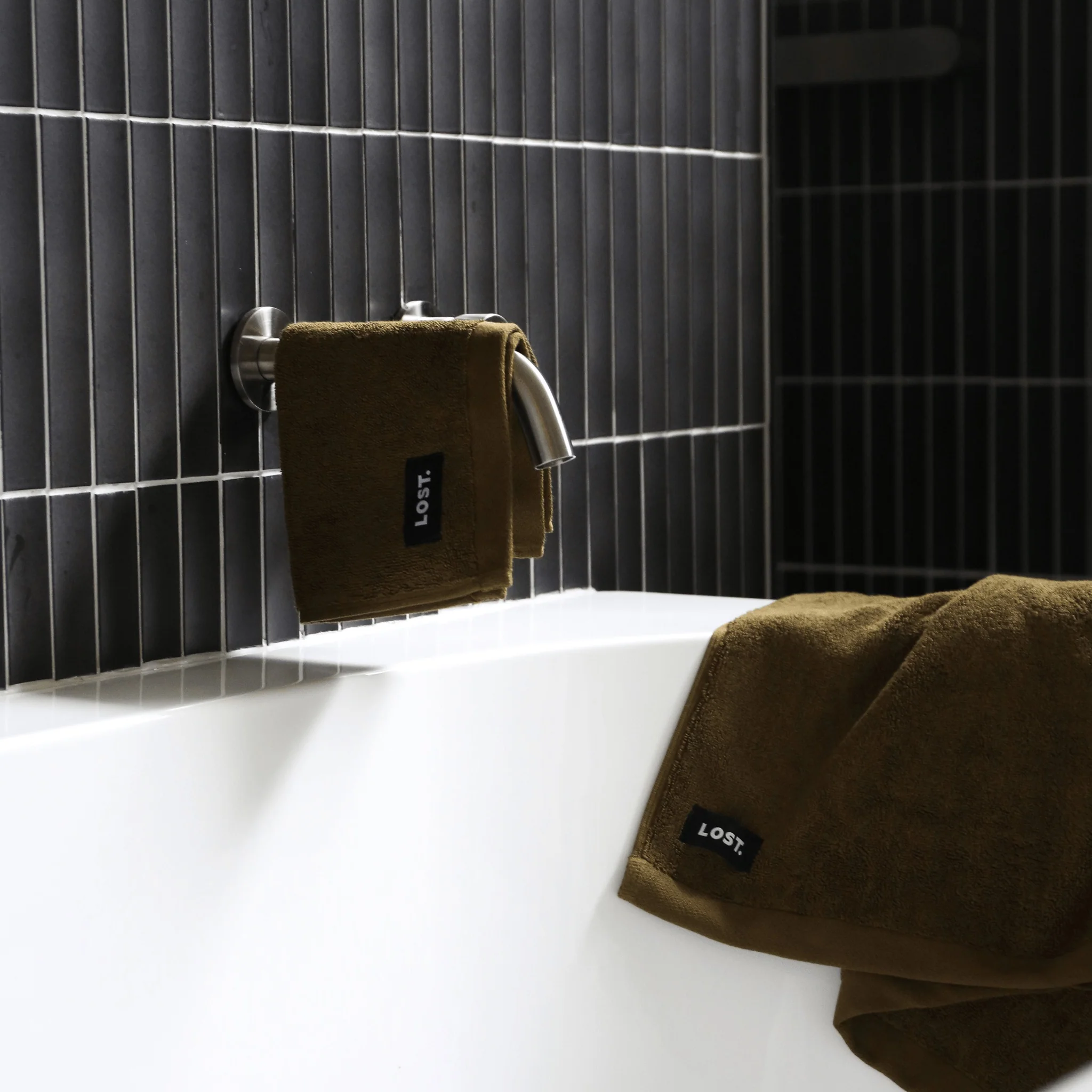 LOST TOWELS Face Washer, 30x30cm, Khaki - Image 2