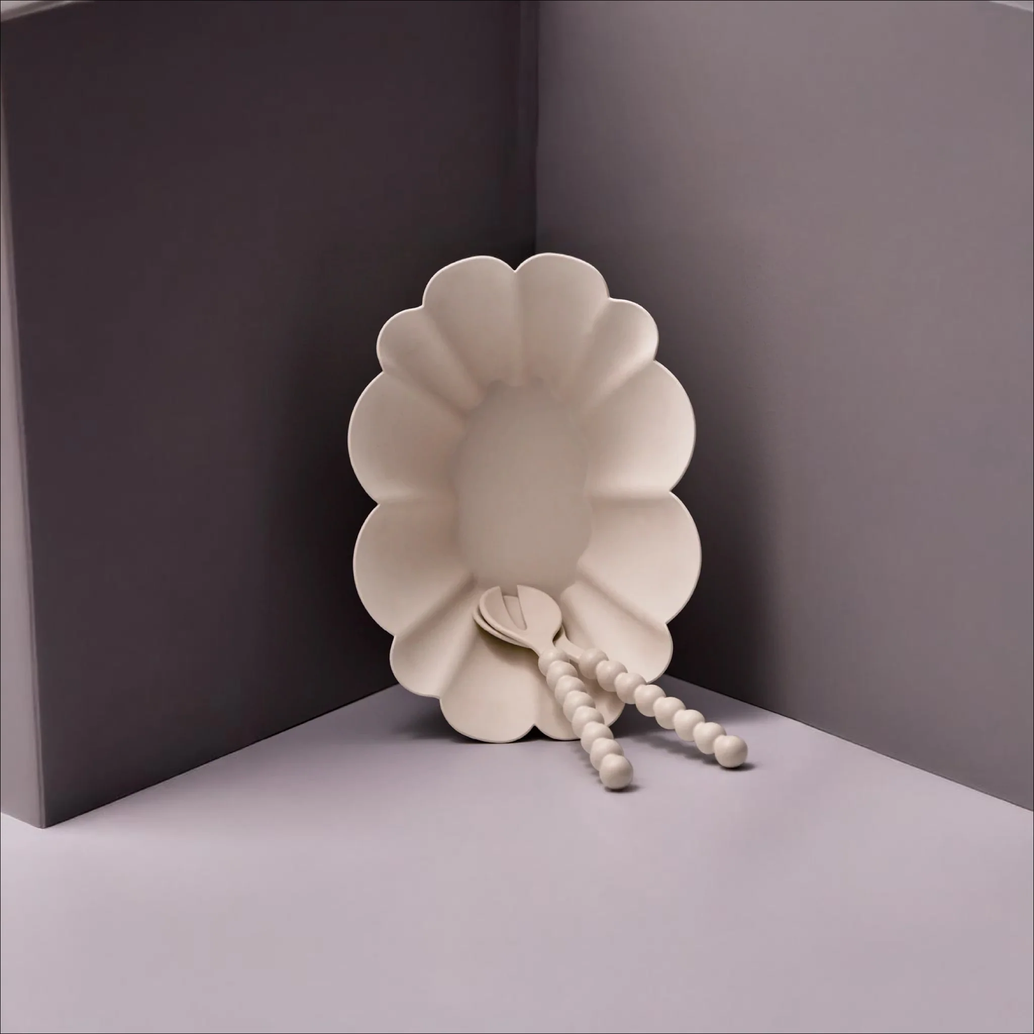 MAISON BALZAC Cloud Serving Basket/Bowl, Ivory - Image 3