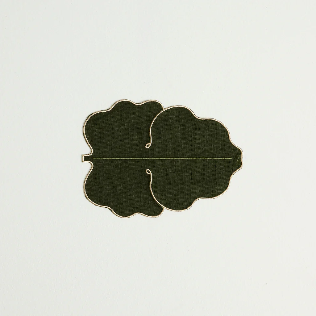 MAISON BALZAC Fig Leaf Napkins, Olive/Ivory (Set of 4) - Image 2