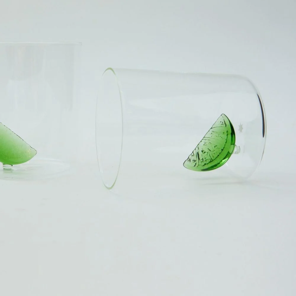 MAISON BALZAC Gin & Tonic Glasses, Clear/Green (Set of 2) - Image 4