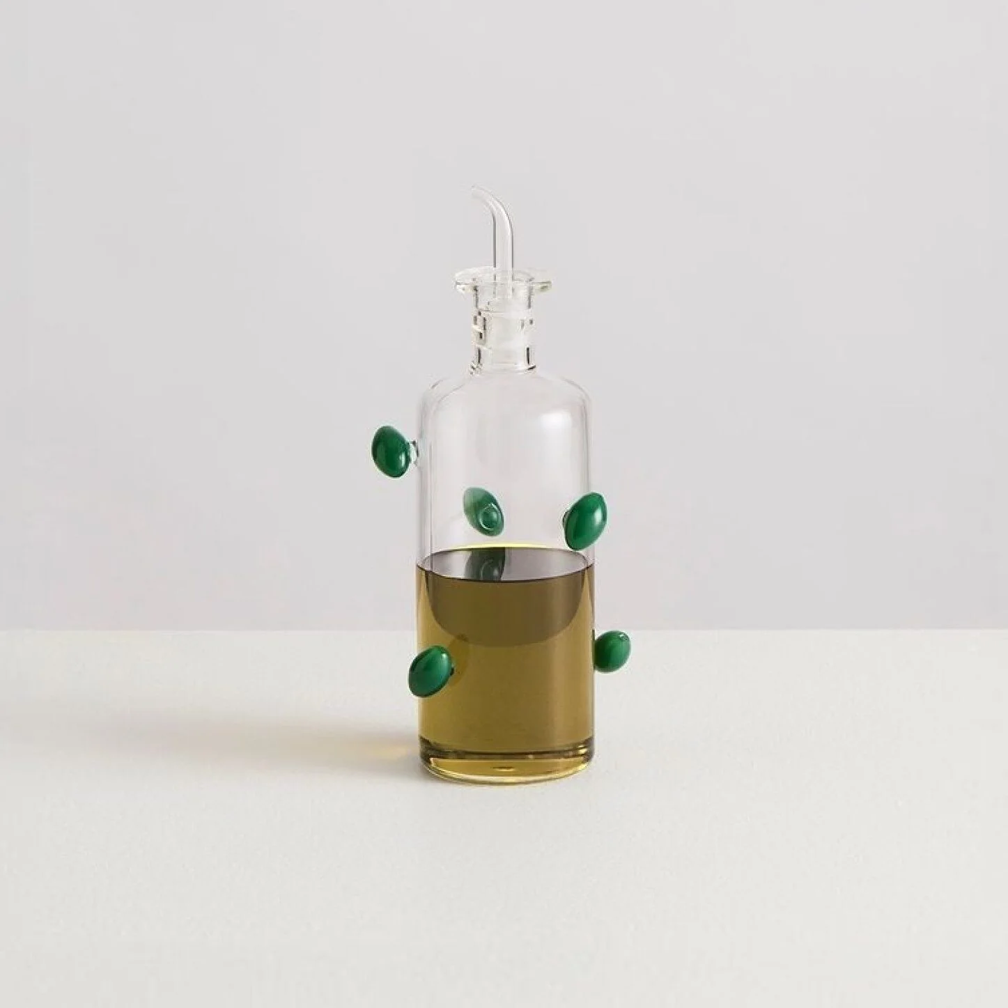 MAISON BALZAC The Olive Oil Bottle, Clear/Opaque Green, 550mL