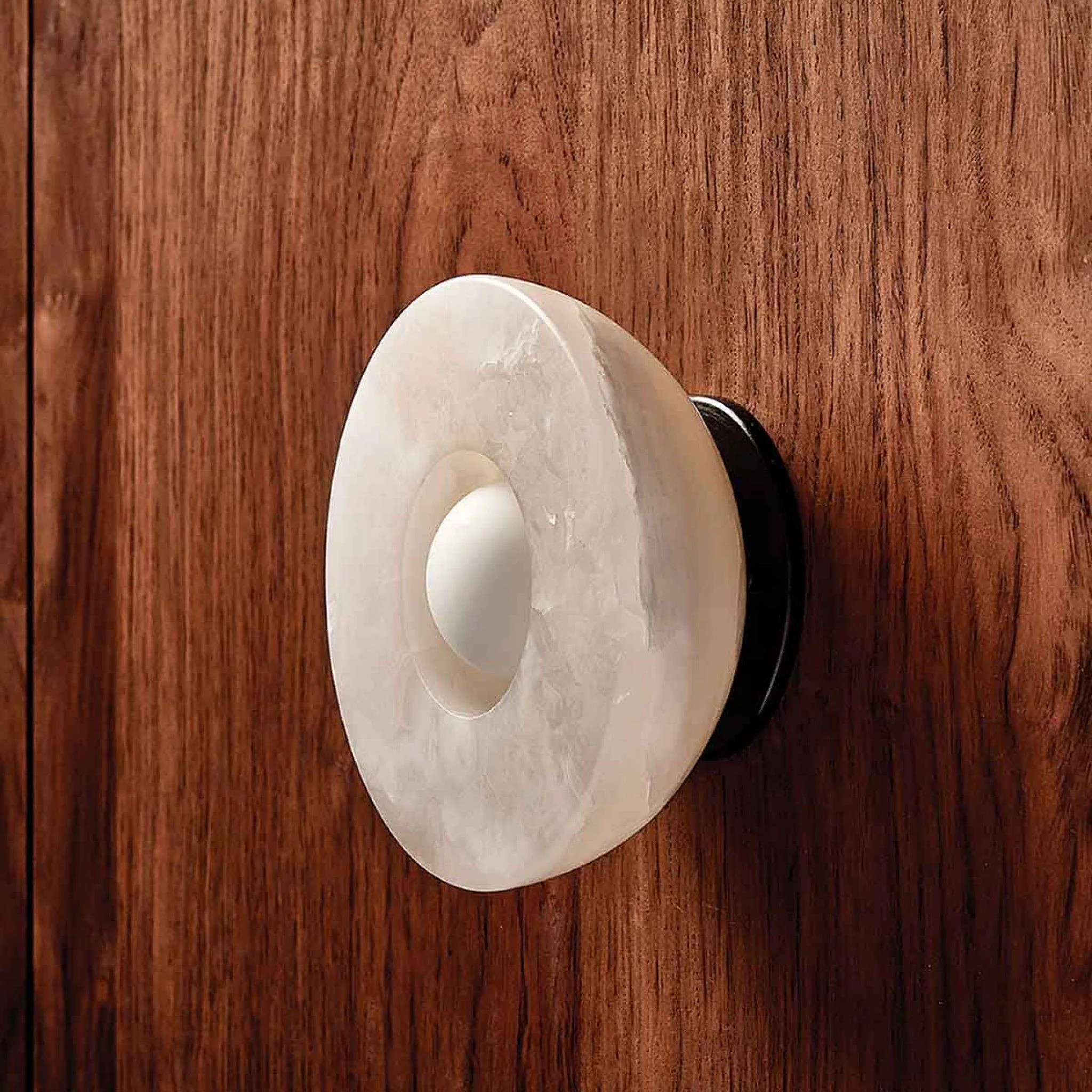 PRE-ORDER │ MARZ DESIGNS Aurelia Surface Sconce, White Onyx/Brushed Black