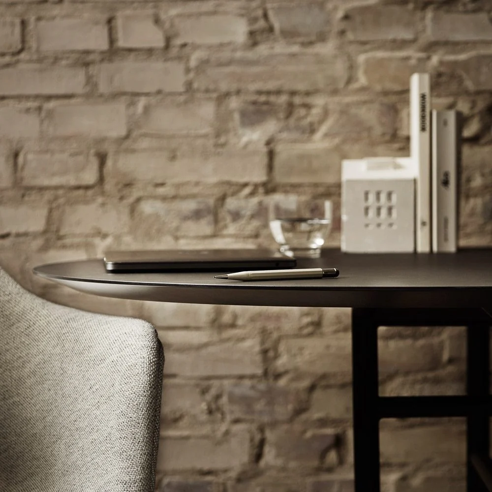 PRE-ORDER ¦ AUDO CPH Snaregade Dining Table, Oval, Black Steel/Charcoal Linoleum - Image 8