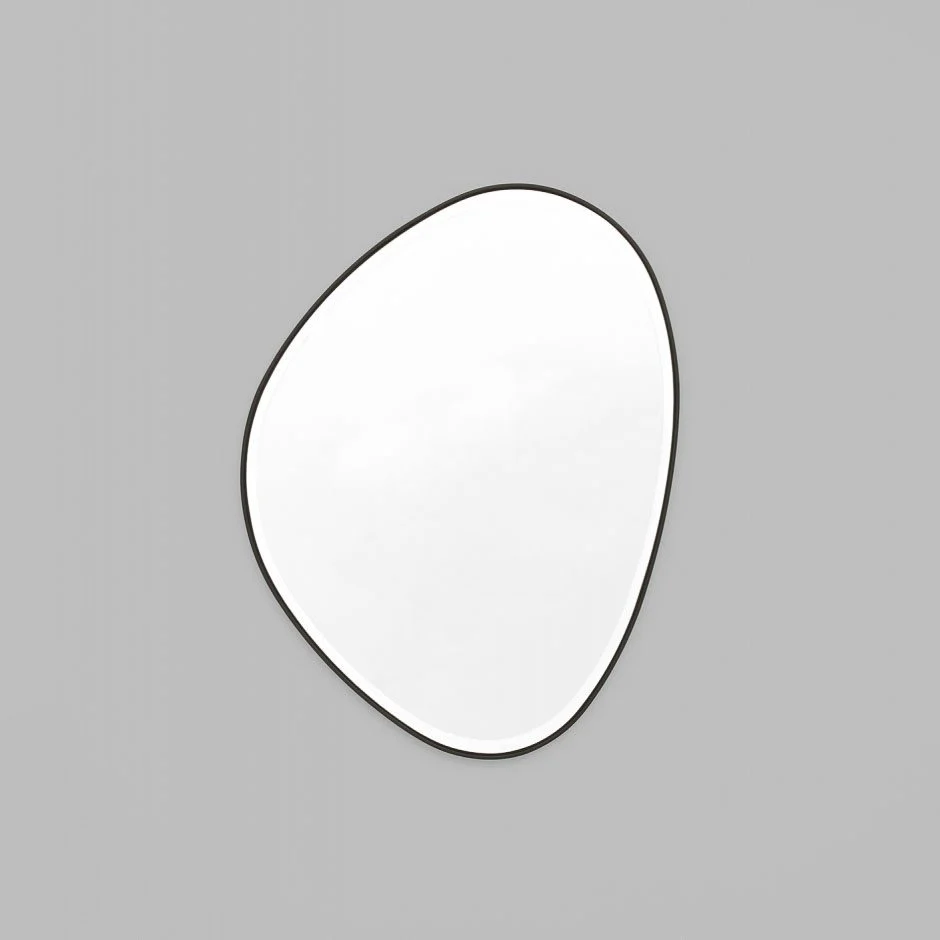 MIDDLE OF NOWHERE Pebble Mirror, Black, 70x90cm