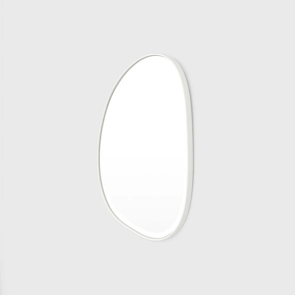 MIDDLE OF NOWHERE Pebble Mirror, Bright White, 55x70cm - Image 2