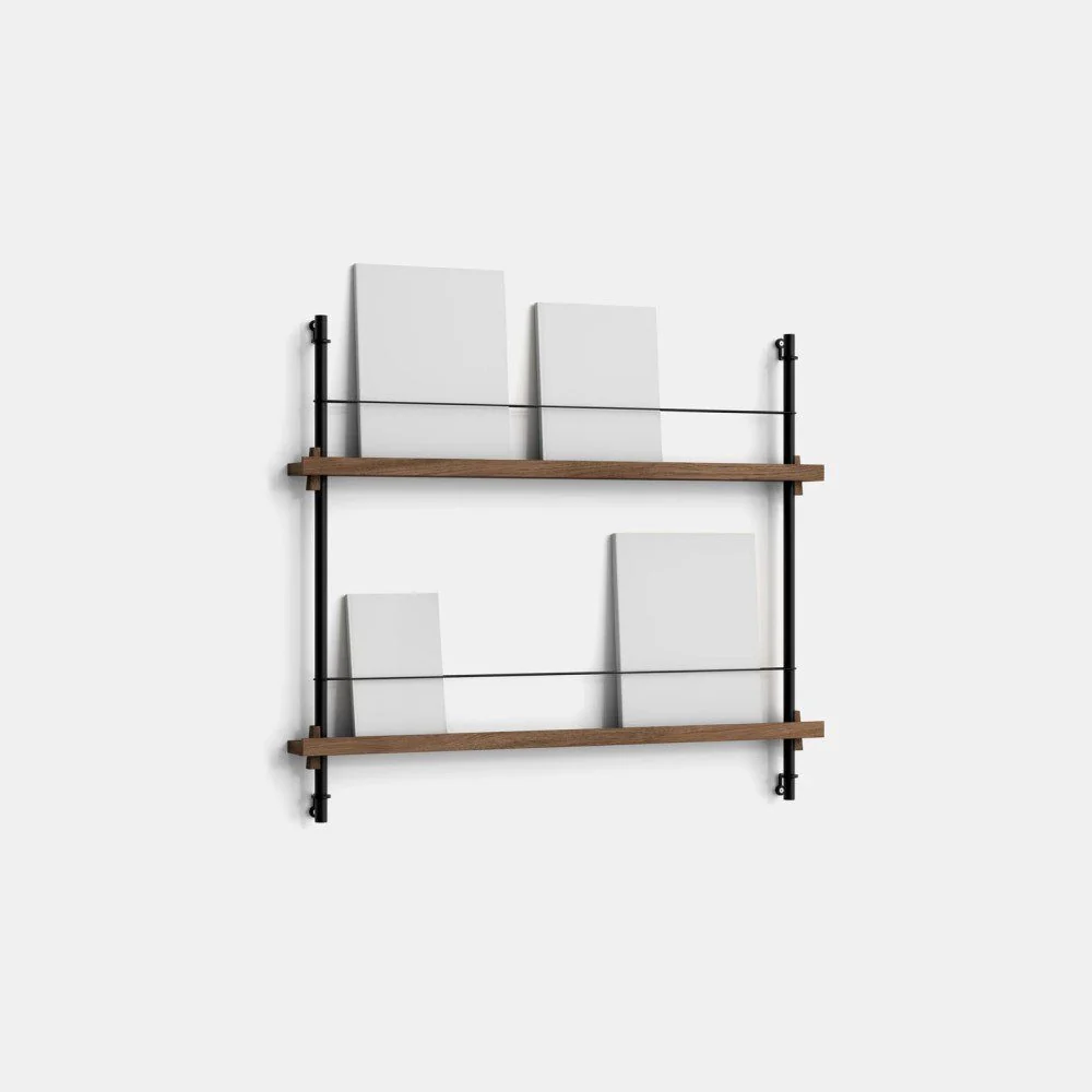 PRE-ORDER │ MOEBE Magazine Shelving, MS.65.1, Smoked Oak/Black