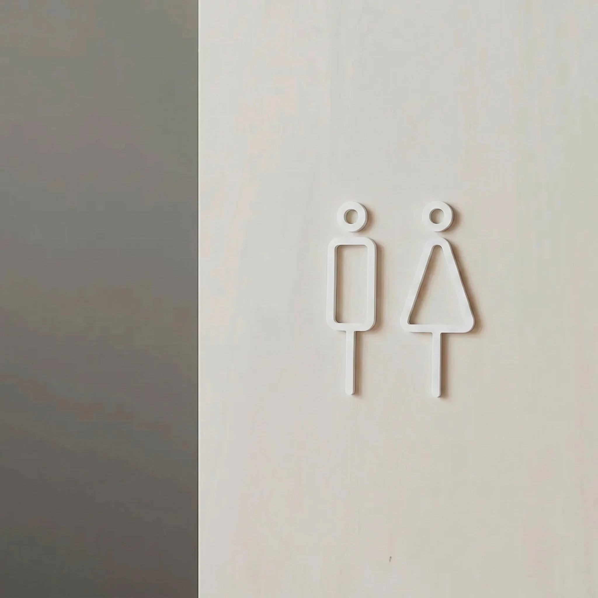 MOHEIM Restroom Sign, White (Set of 2) - Image 2