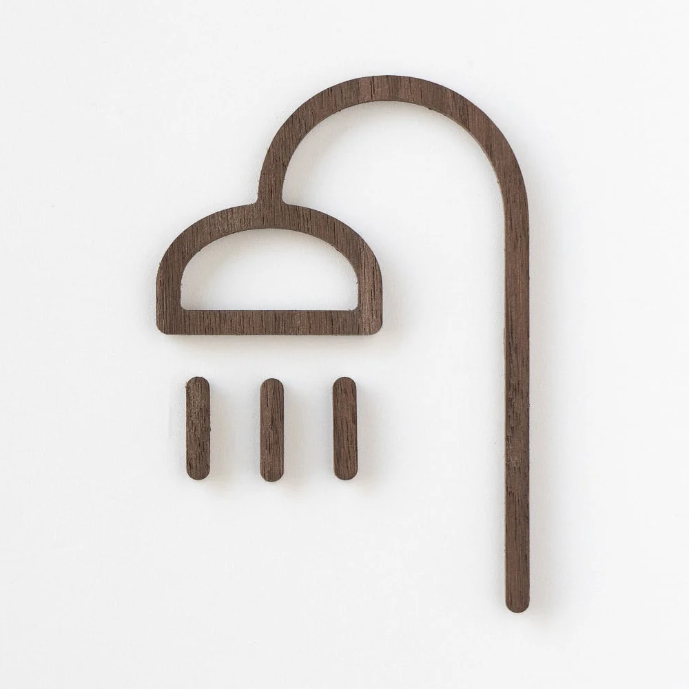 MOHEIM Shower Door Sign, Walnut