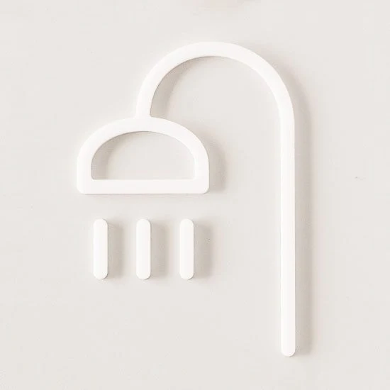 MOHEIM Shower Door Sign, White