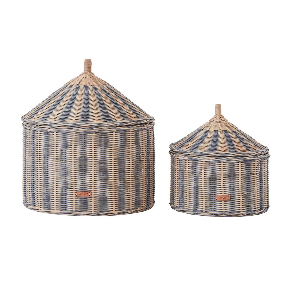 OYOY Circus Baskets, Blue (Set of 2)