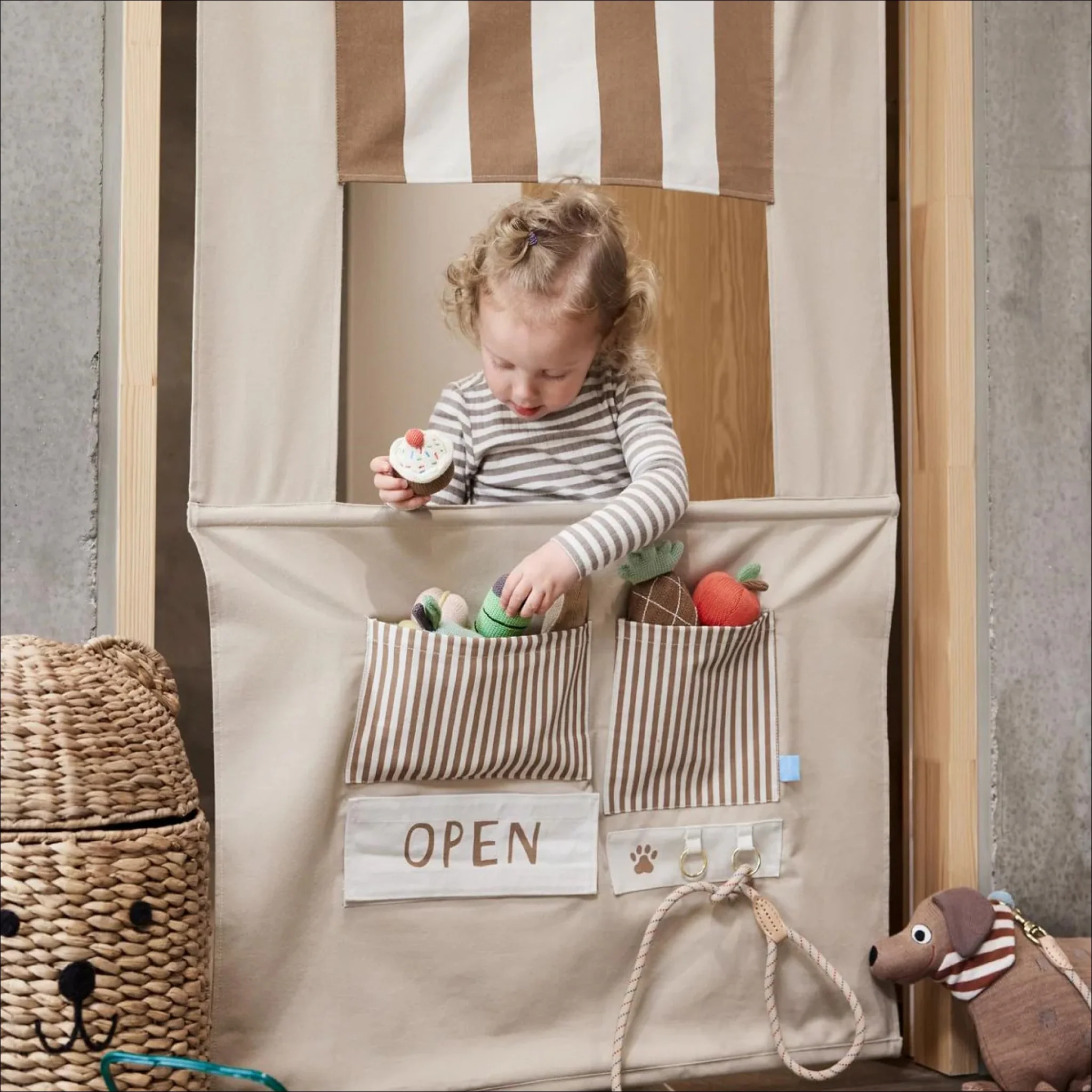 OYOY Yummy Cotton Canvas Mini Store, H190cm