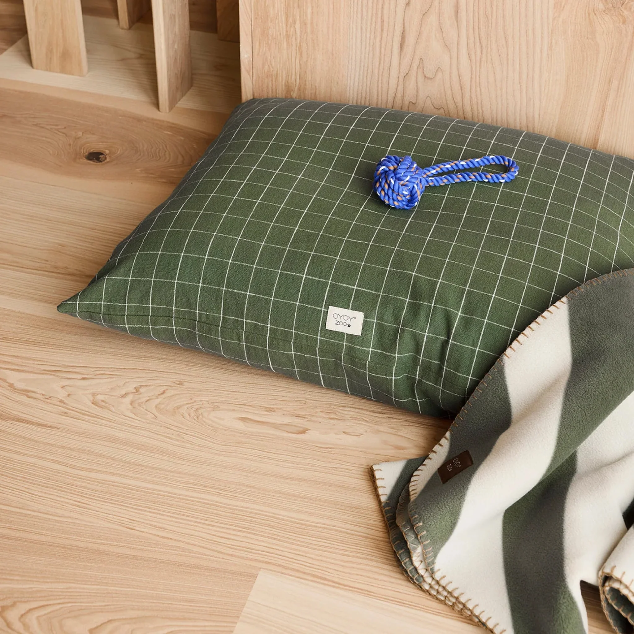 OYOY ZOO Kyoto Dog Cushion, Olive (2 Sizes) - Image 4