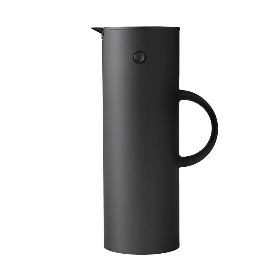 STELTON Em77 Water Vacuum Thermal Jug 1 Litre, Soft Black