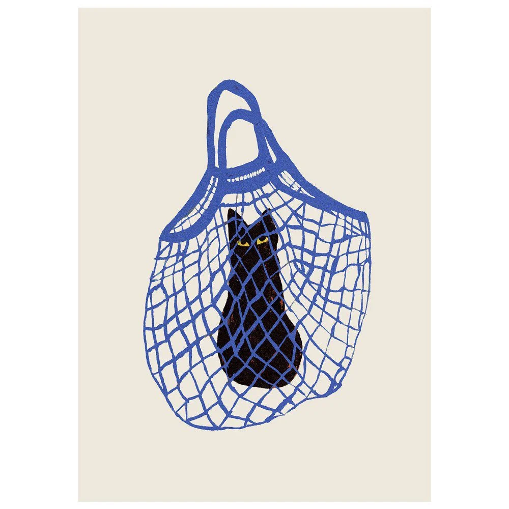THE POSTER CLUB Chloe Purpero Johnson, Poster Art Print, The Cat’s In The Bag, 30x40cm - Image 5