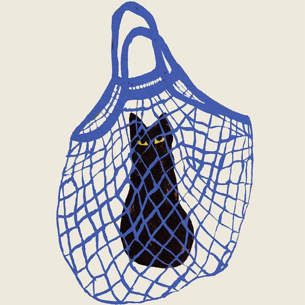 THE POSTER CLUB Chloe Purpero Johnson, The Cat’s in the Bag Art Print, A5 - Image 2