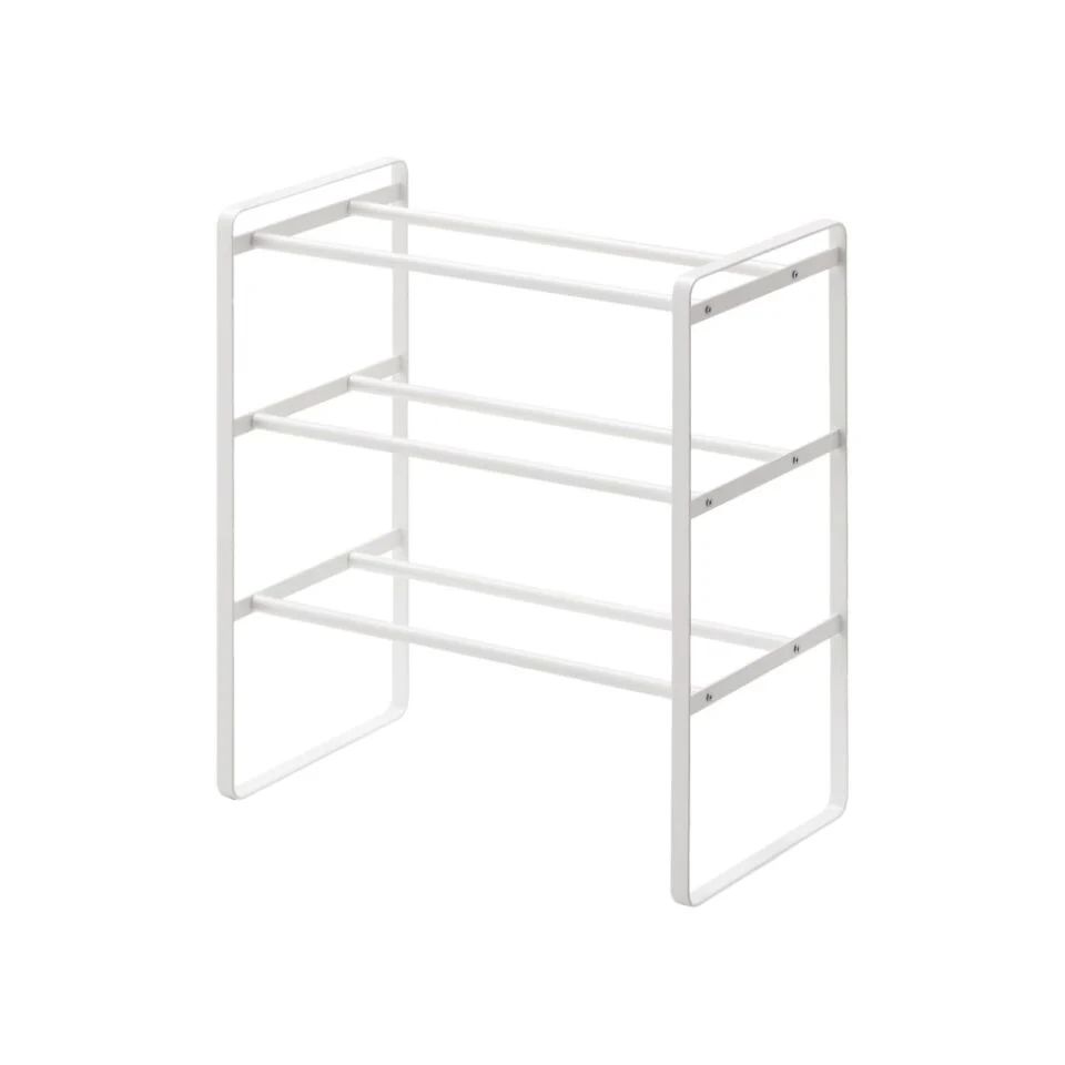 YAMAZAKI Frame Extendable Shoe Rack, 3 Tier, White - Image 7