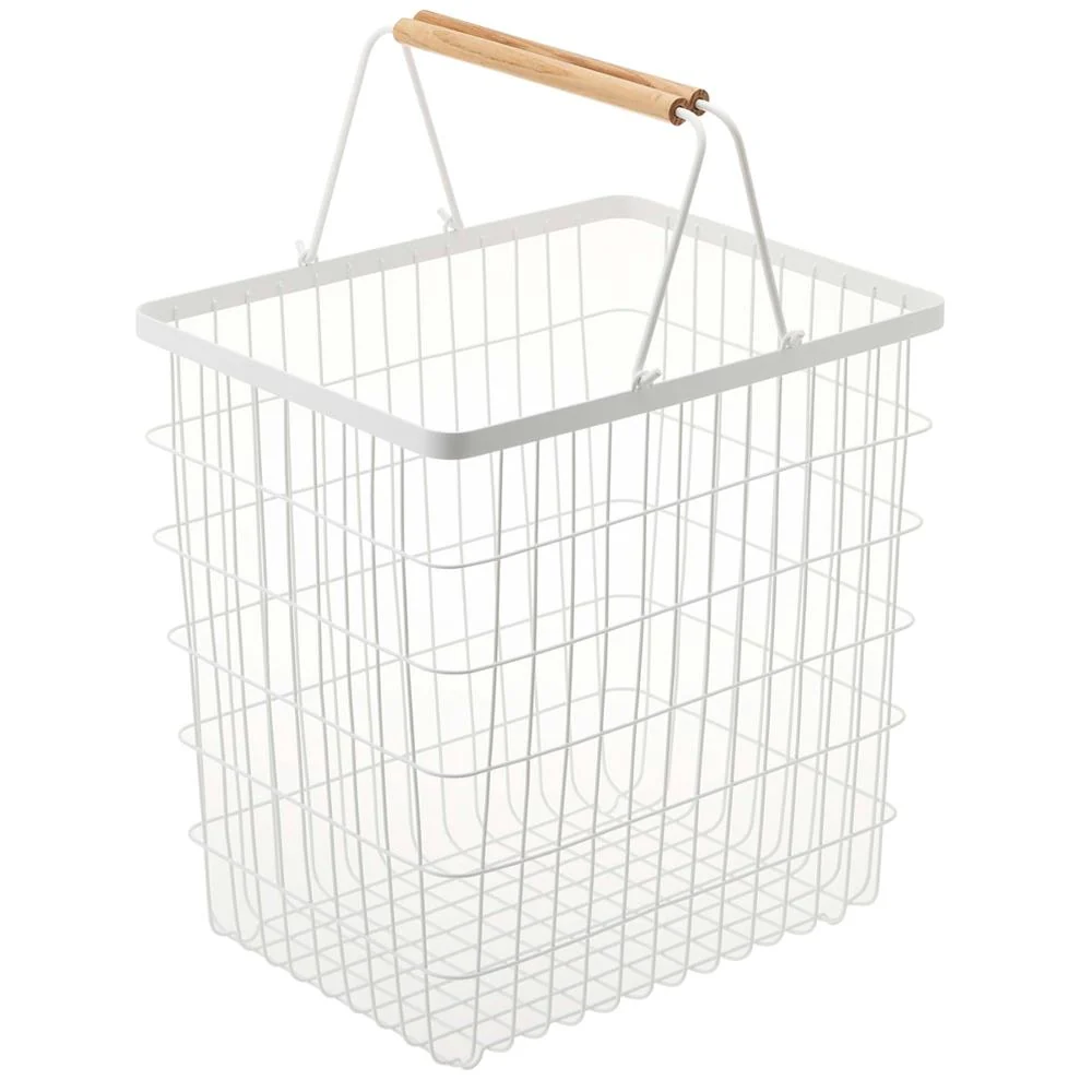YAMAZAKI Tosca Laundry Wire Basket Large, White