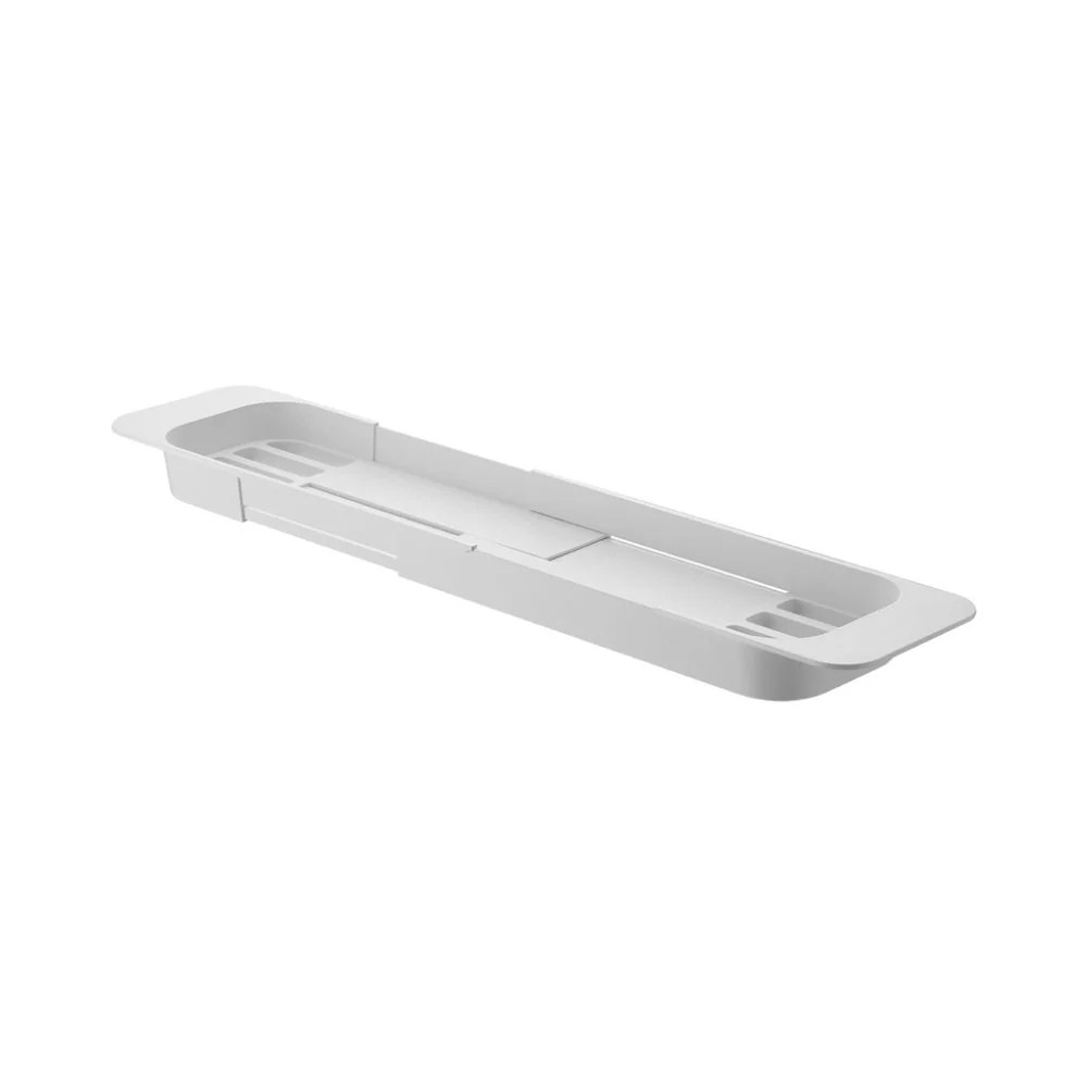 YAMAZAKI Tower Extendable Bath Tray, White - Image 2