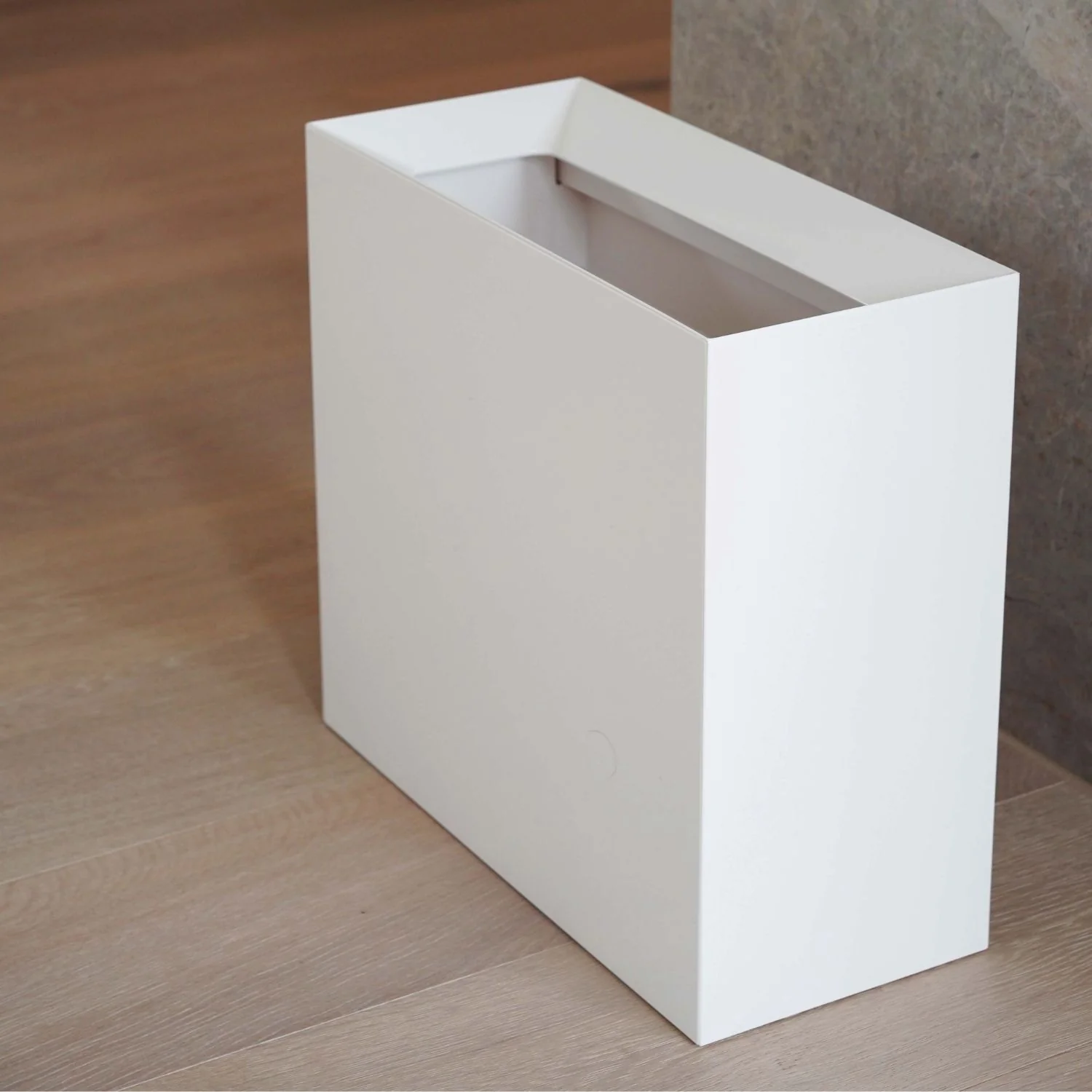 YAMAZAKI Tower Rectangular Trash Can/Rubbish Bin, White