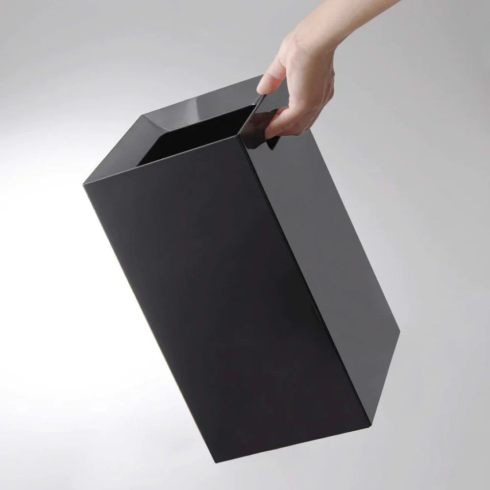 YAMAZAKI Tower Square Trash Can/Rubbish Bin, Black, H33 cm - Image 6