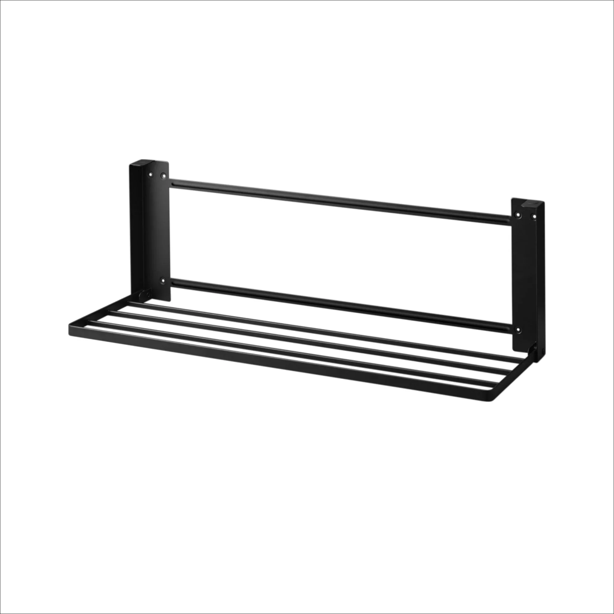 YAMAZAKI Tower Wall-Mounted Folding Clothes Drying Rack, Black