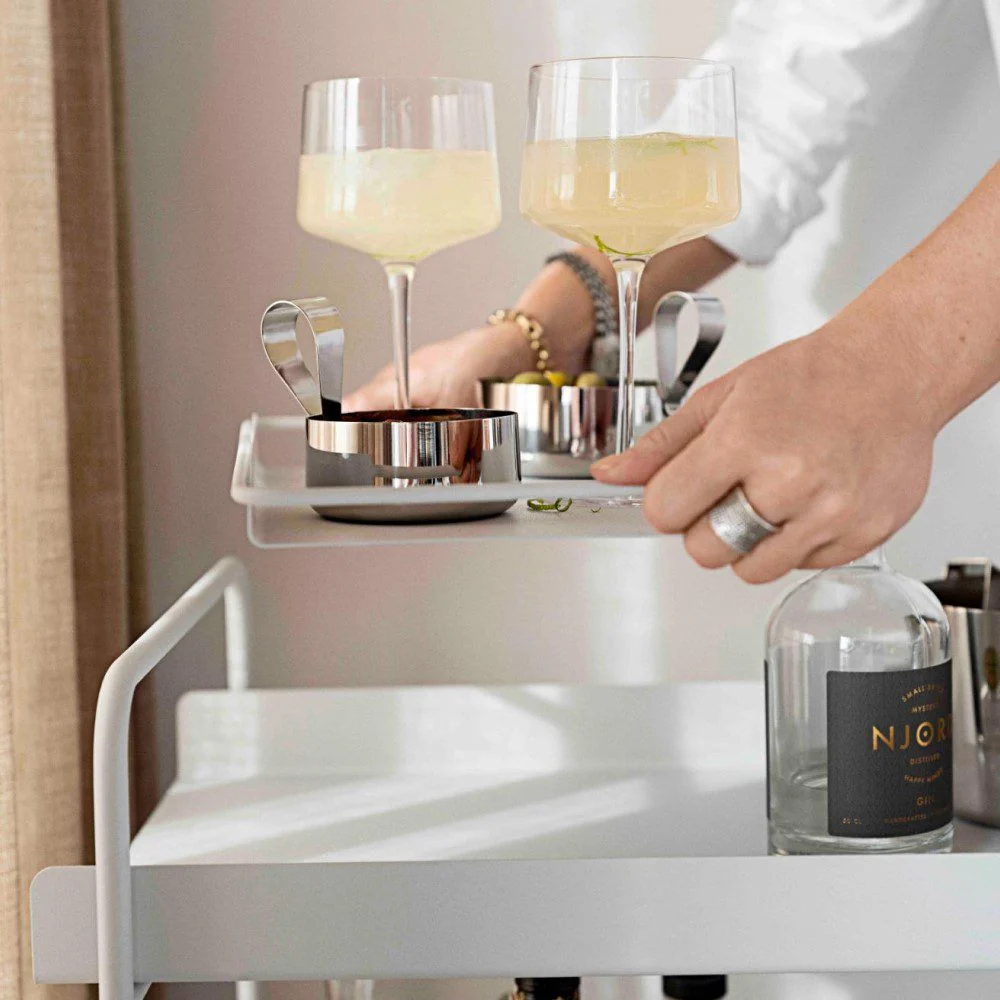 ZONE DENMARK A-Collection Drinks/Cocktail Trolley, Warm Grey - Image 3