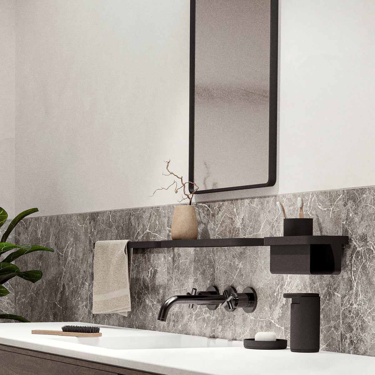 ZONE DENMARK Rim Shelf, D44xW11xH3cm, Black - Image 2