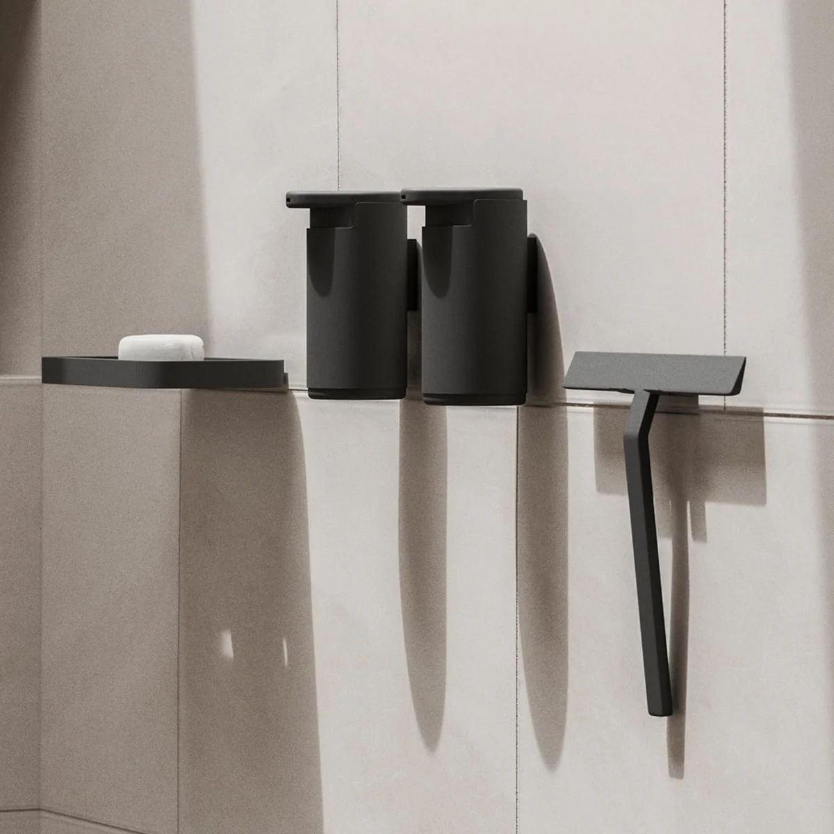 ZONE DENMARK Rim Soap Dispenser for Wall, D9xH14cm, Black - Image 2
