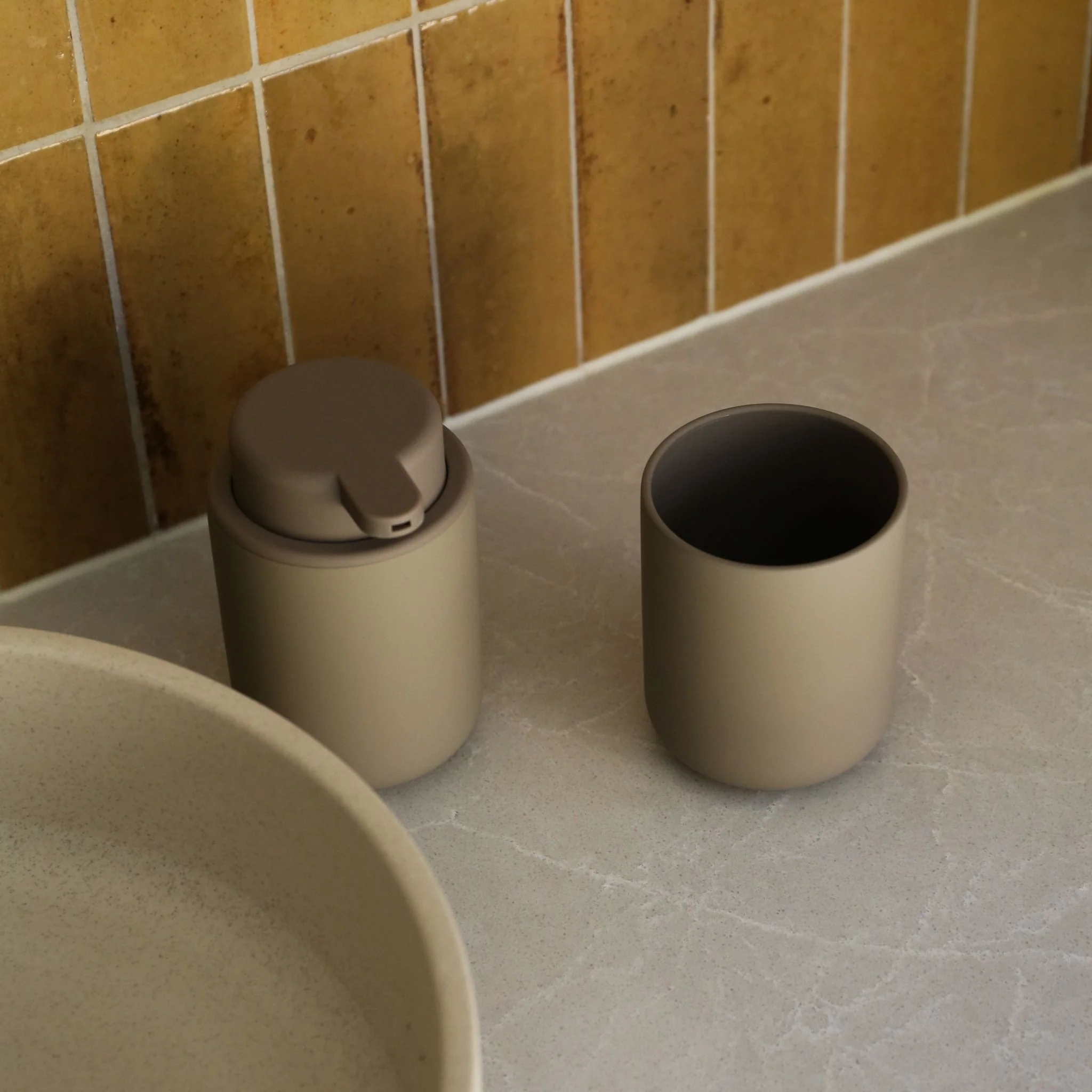 ZONE DENMARK Ume Tumbler/Toothbrush Mug, Taupe - Image 4